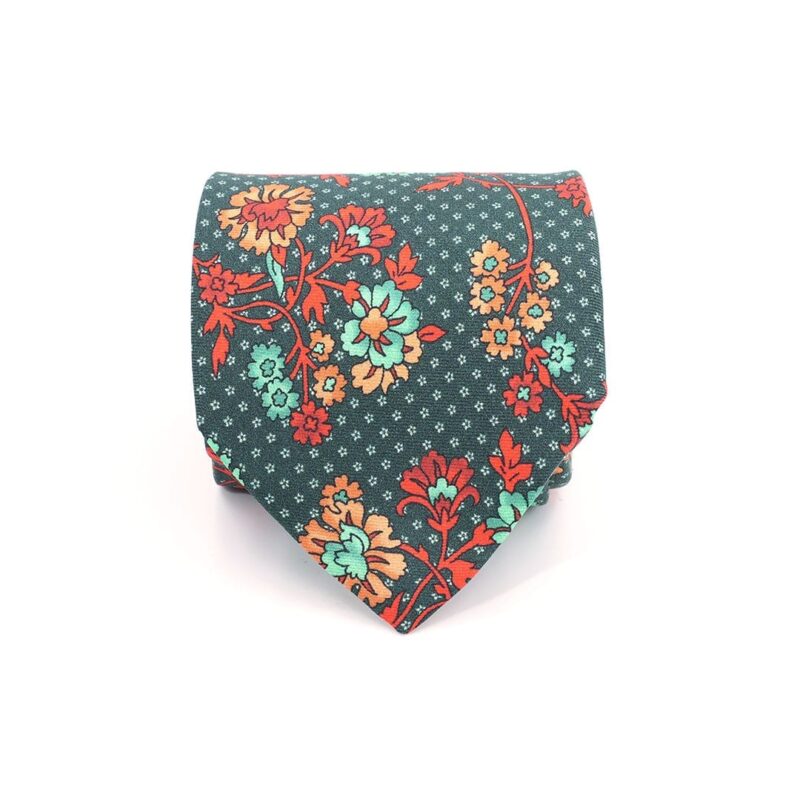 Floral Pattern Teal Tie