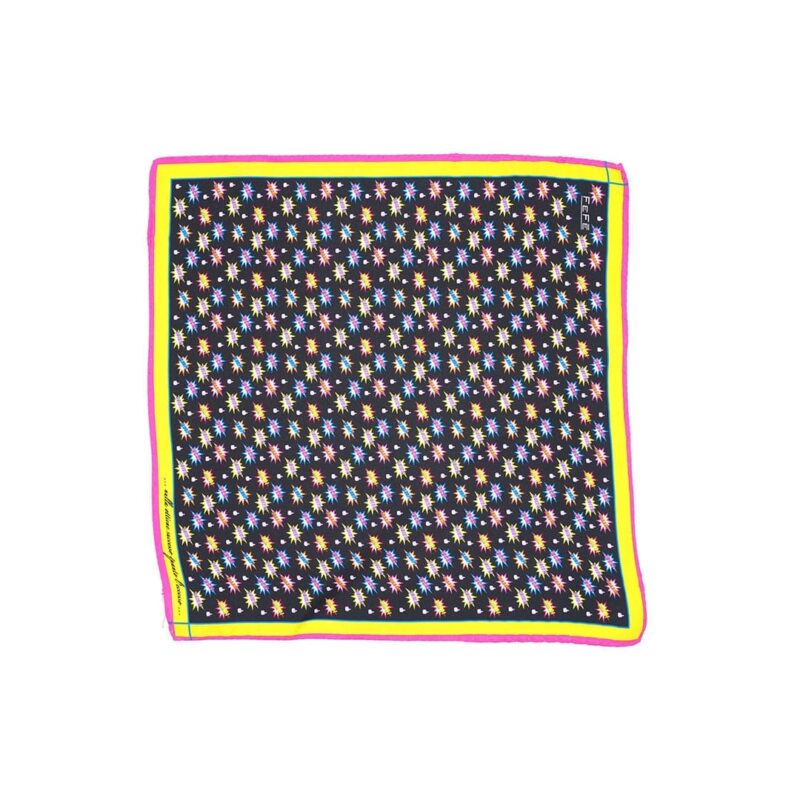 Firecrackers Black Pocket Square