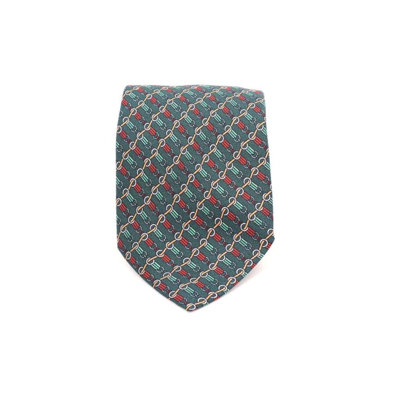 Chained Threads Pattern Teal Tie