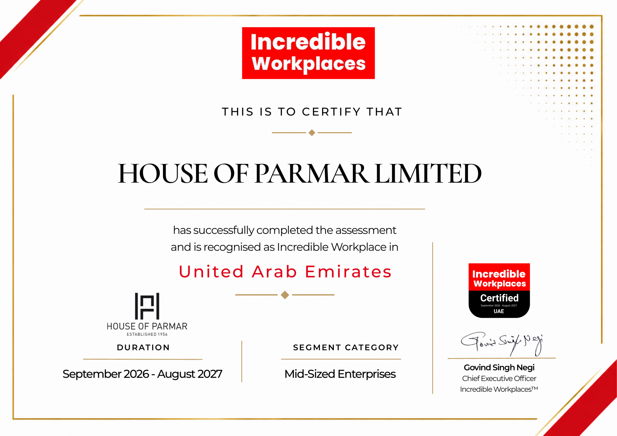 HOUSE OF PARMAR LIMITED