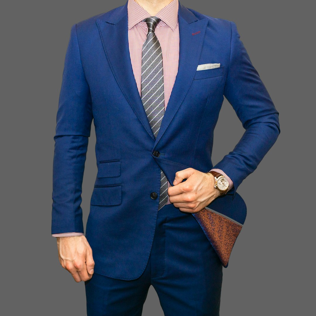 Tailored blue suit with custom lining, Zegna suits Dubai